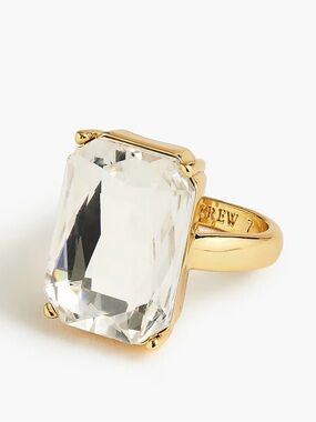 NWT J.CREW CRYSTAL STATEMENT RING 7 EMERALD CUT